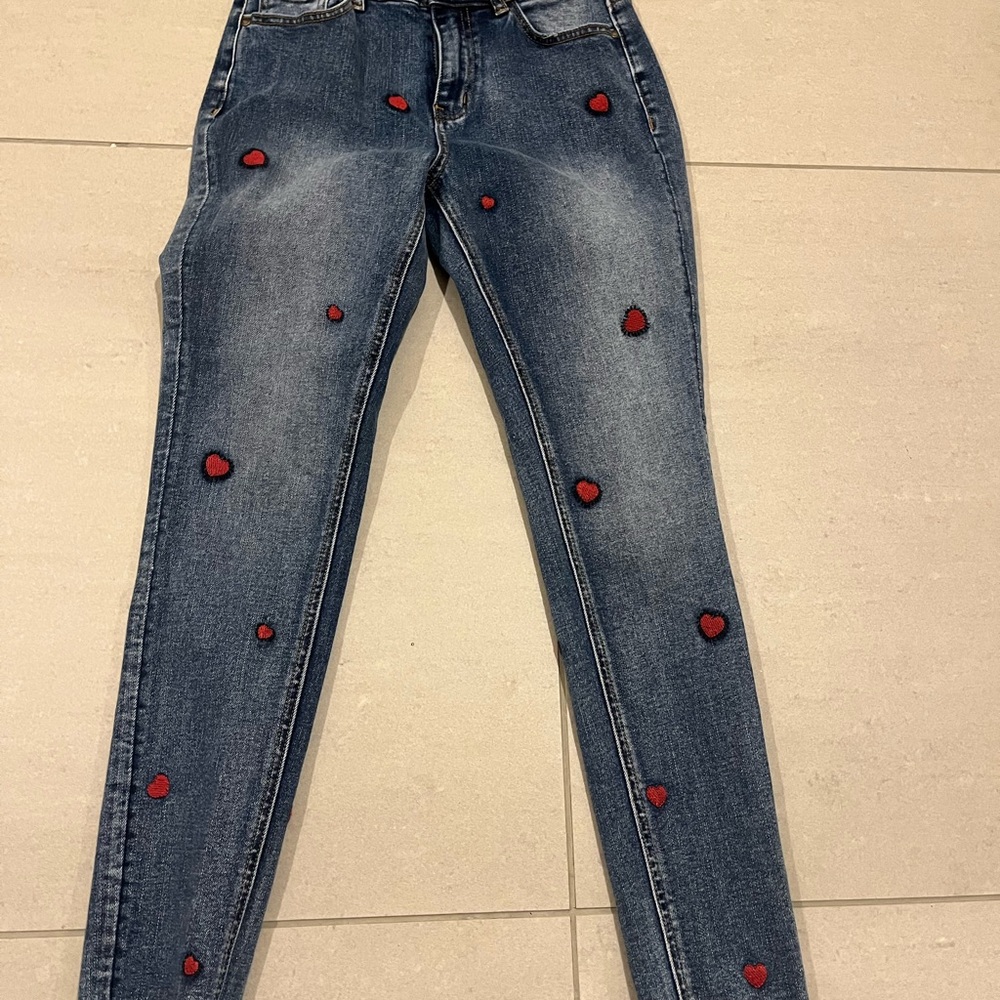 Desigual Stylish Blue Jeans with Red Accents